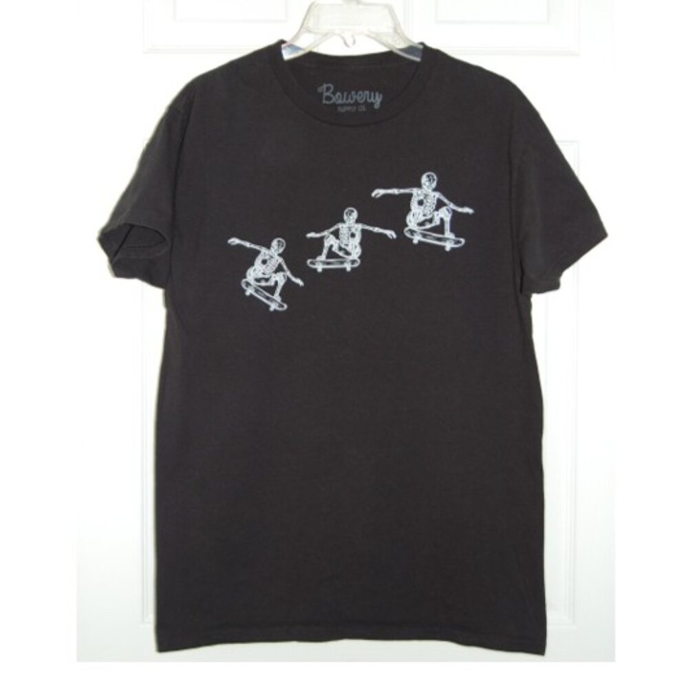 Bowery Graphic Tee, Unisex Size M (40" Bust), Black, 100% Cotton